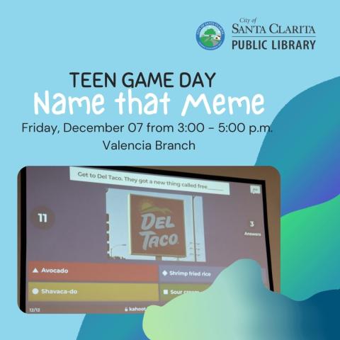 Teen Game Day: Name that Meme